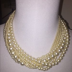 Multi Strand faux pearl necklace